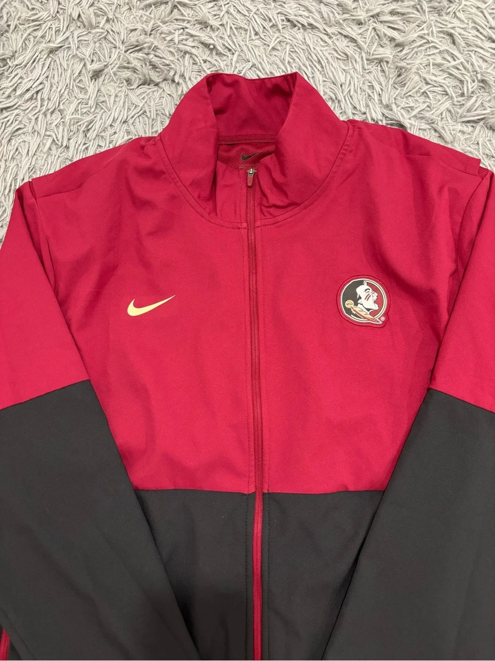 Florida State Seminoles Mens Nike XL Red Black Jacket NCAA Football Full Zip
